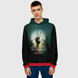 Толстовка-худи мужская X-files: Alien hand, цвет: 3D-красный — фото 2