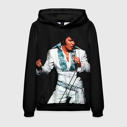 Мужская толстовка Элвис поет / 3D-Черный – фото 1