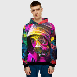 Толстовка-худи мужская Индуистский фестиваль красок, цвет: 3D-черный — фото 2