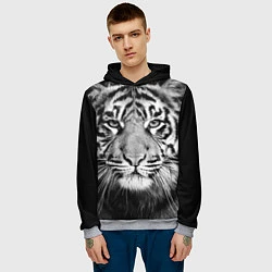 Толстовка-худи мужская Красавец тигр, цвет: 3D-меланж — фото 2