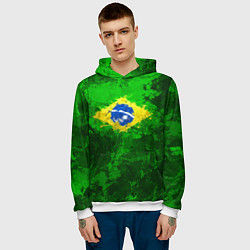 Толстовка-худи мужская Бразилия, цвет: 3D-белый — фото 2