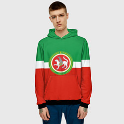 Толстовка-худи мужская Татарстан: флаг цвета 3D-черный — фото 2