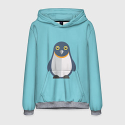 Толстовка-худи мужская Пингвин, цвет: 3D-меланж