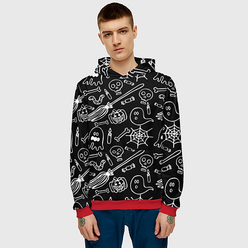 Мужская толстовка Призрачный арт / 3D-Красный – фото 3