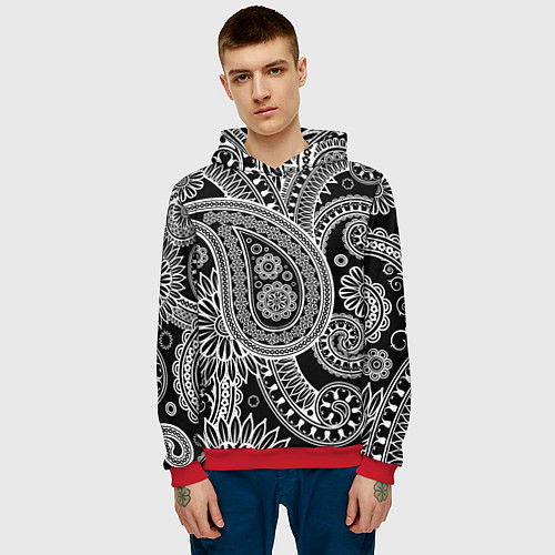 Мужская толстовка Paisley / 3D-Красный – фото 3