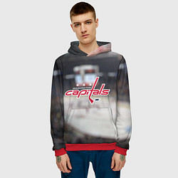 Толстовка-худи мужская Washington Capitals, цвет: 3D-красный — фото 2