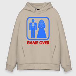 Толстовка оверсайз мужская Game over, цвет: миндальный