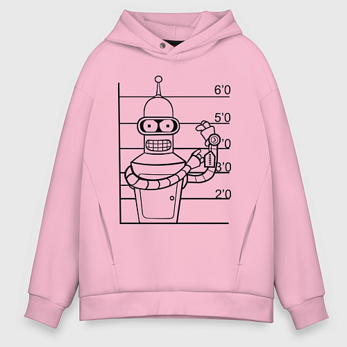 Мужское худи оверсайз Bender Wanted / Светло-розовый – фото 1