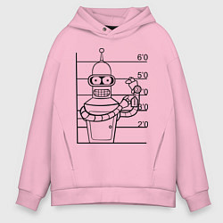 Толстовка оверсайз мужская Bender Wanted, цвет: светло-розовый