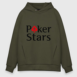 Толстовка оверсайз мужская Poker Stars, цвет: хаки