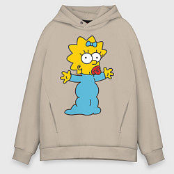 Толстовка оверсайз мужская Maggie Simpson, цвет: миндальный