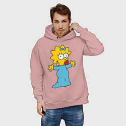 Толстовка оверсайз мужская Maggie Simpson, цвет: пыльно-розовый — фото 2