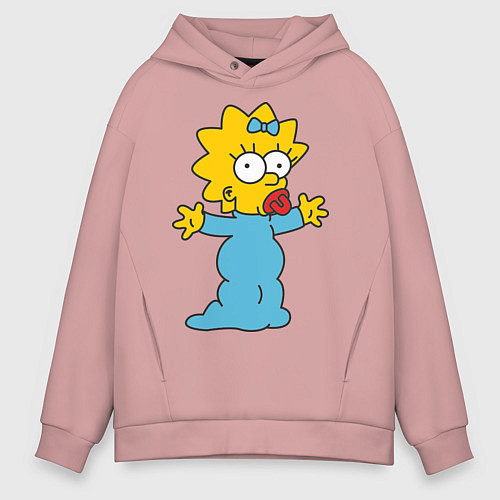 Мужское худи оверсайз Maggie Simpson / Пыльно-розовый – фото 1