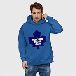 Толстовка оверсайз мужская Toronto Maple Leafs цвета синий — фото 2