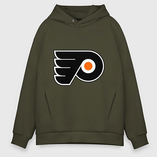 Мужское худи оверсайз Philadelphia Flyers / Хаки – фото 1