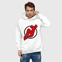 Толстовка оверсайз мужская New Jersey Devils, цвет: белый — фото 2