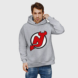 Толстовка оверсайз мужская New Jersey Devils, цвет: меланж — фото 2