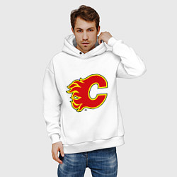 Толстовка оверсайз мужская Calgary Flames, цвет: белый — фото 2