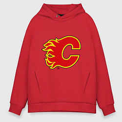 Толстовка оверсайз мужская Calgary Flames, цвет: красный