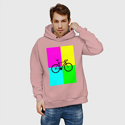 Толстовка оверсайз мужская Велосипед фикс, цвет: пыльно-розовый — фото 2