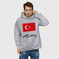 Толстовка оверсайз мужская Turkey, цвет: меланж — фото 2