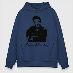 Толстовка оверсайз мужская Elvis Presley, цвет: тёмно-синий