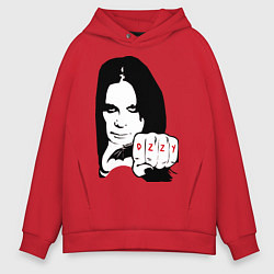 Толстовка оверсайз мужская Ozzy Ozborn, цвет: красный