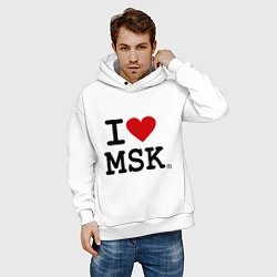 Толстовка оверсайз мужская I love MSK, цвет: белый — фото 2