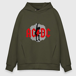 Толстовка оверсайз мужская AC/DC: Angus Young, цвет: хаки