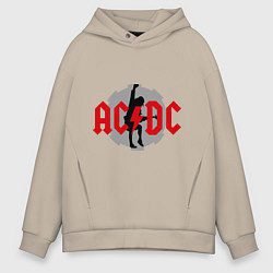 Толстовка оверсайз мужская AC/DC: Angus Young, цвет: миндальный