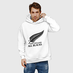 Толстовка оверсайз мужская New Zeland: All blacks, цвет: белый — фото 2