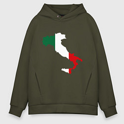 Толстовка оверсайз мужская Италия (Italy), цвет: хаки