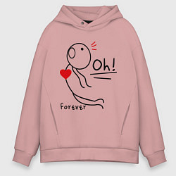 Толстовка оверсайз мужская Oh: Forever, цвет: пыльно-розовый
