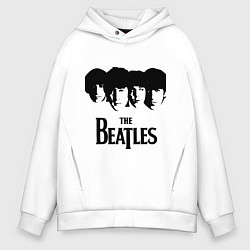 Толстовка оверсайз мужская The Beatles: Faces, цвет: белый