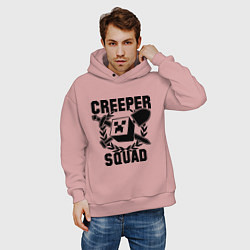 Толстовка оверсайз мужская Creeper Squad, цвет: пыльно-розовый — фото 2