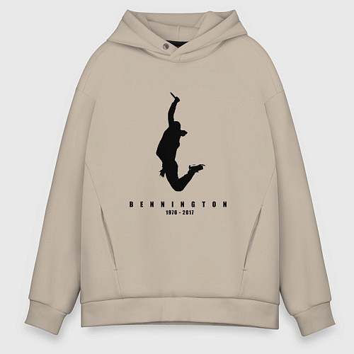 Мужское худи оверсайз Chester Bennington / Миндальный – фото 1