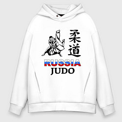 Толстовка оверсайз мужская Russia Judo, цвет: белый