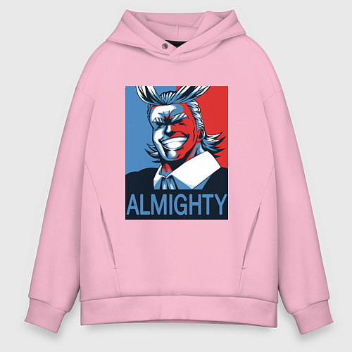 Мужское худи оверсайз Моя геройская академия / Светло-розовый – фото 1