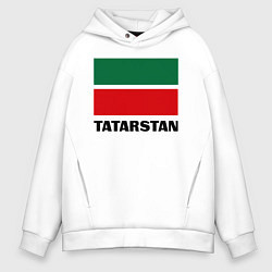 Толстовка оверсайз мужская Флаг Татарстана, цвет: белый