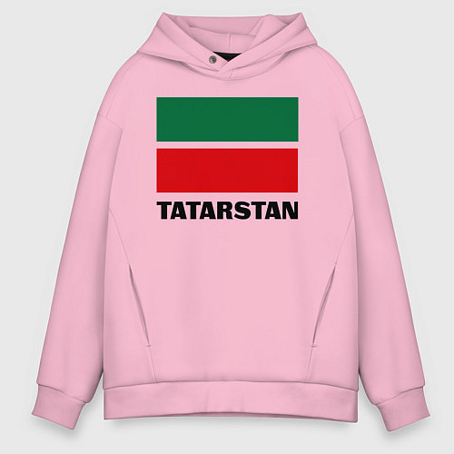 Мужское худи оверсайз Флаг Татарстана / Светло-розовый – фото 1