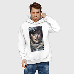 Толстовка оверсайз мужская Остап Бендер: портрет, цвет: белый — фото 2