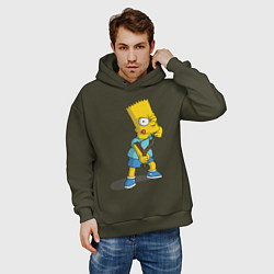 Толстовка оверсайз мужская Bart Bully, цвет: хаки — фото 2