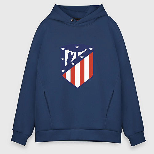 Мужское худи оверсайз Atletico Madrid / Тёмно-синий – фото 1