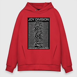 Толстовка оверсайз мужская Joy Division: Unknown Pleasures, цвет: красный