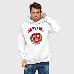 Толстовка оверсайз мужская Harvard university, цвет: белый — фото 2