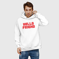 Толстовка оверсайз мужская Hello Friend, цвет: белый — фото 2