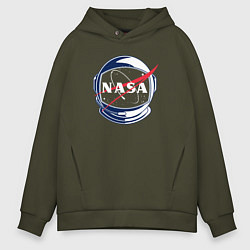 Толстовка оверсайз мужская NASA, цвет: хаки