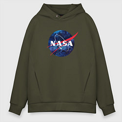 Толстовка оверсайз мужская NASA: Cosmic Logo, цвет: хаки