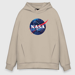 Толстовка оверсайз мужская NASA: Cosmic Logo, цвет: миндальный
