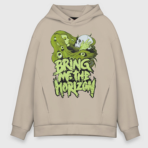 Мужское худи оверсайз Bring Me The Horizon: Green Girl / Миндальный – фото 1